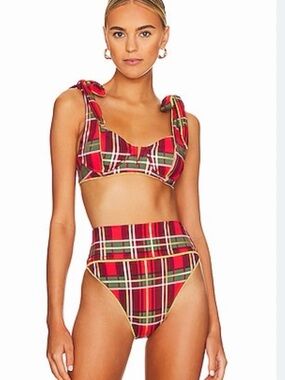 Beach Riot Holiday Plaid Swimsuit, Blair Top, Highway Bottom from Revolve